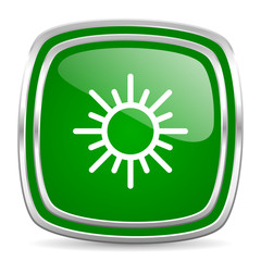 sun glossy computer icon on white background