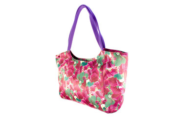 Women bag with purple strawberry