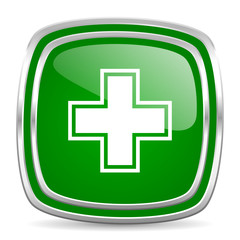 pharmacy glossy computer icon on white background