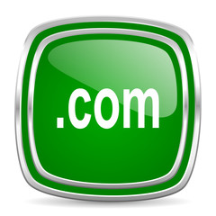 com glossy computer icon on white background