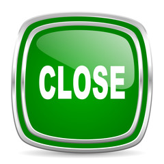 close glossy computer icon on white background