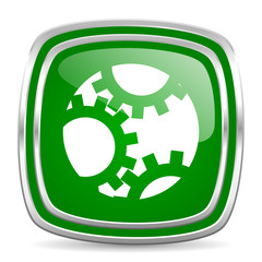gear glossy computer icon on white background