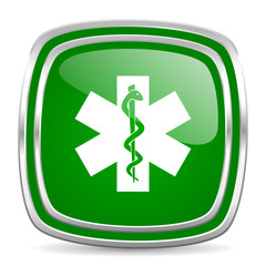 emergency glossy computer icon on white background