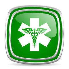emergency glossy computer icon on white background