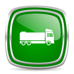 truck glossy computer icon on white background