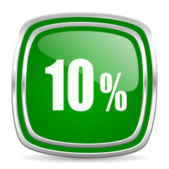 10 percent glossy computer icon on white background