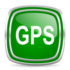 gps glossy computer icon on white background