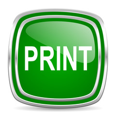 print glossy computer icon on white background