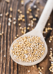 Mustard Seeds on a cooking Spoon