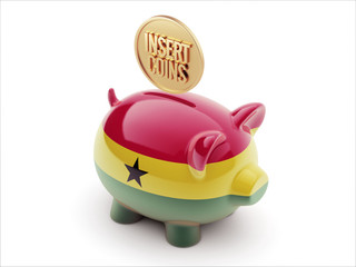 Ghana Insert Coins Concept Piggy Concept