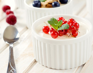 Panna cotta with red currant