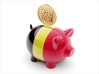 Belgium Insert Coins Concept Piggy Concept