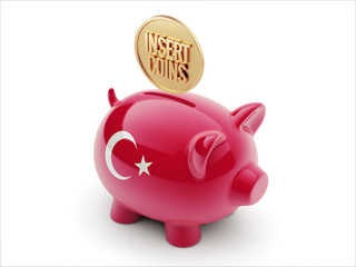 Obraz premium Turkey Insert Coins Concept Piggy Concept