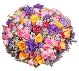 bouquet of flowers from roses and chrysanthemums