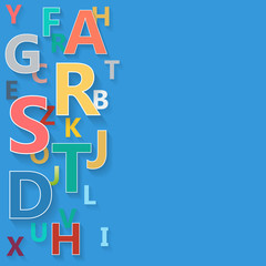 Vector Abstract Colour Alphabet  background in flat design