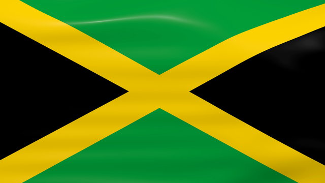 Waving Jamaica Flag, ready for seamless loop.