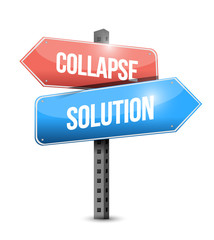 collapse and solution sign illustration design