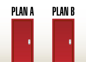 plan A plan B option doors illustration design