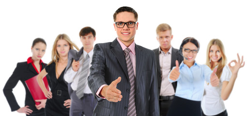 Happy smiling business team