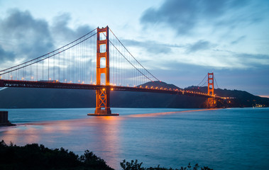 Fototapeta na wymiar Famous Golden Gate Bridge in San Francisco