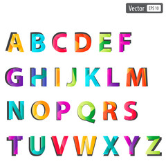 Vector colourful alphabet set