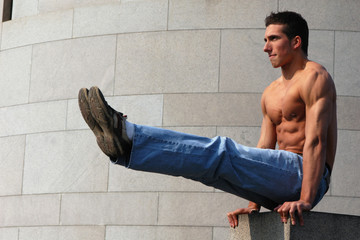 Sexy muscular gymnast