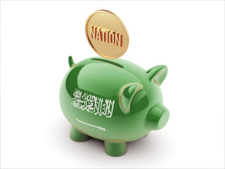 Saudi Arabia Nation Concept Piggy Concept