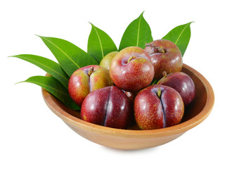plums isolated on white