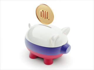 Russia Oil Concept Piggy Concept