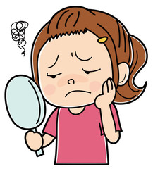 顔にコンプレックスのある女性