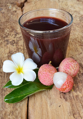 Lychee juice with lychees