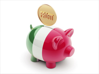 Italy Profit Concept. Piggy Concept