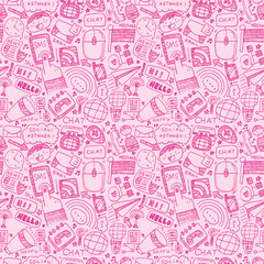 seamless doodle communication pattern