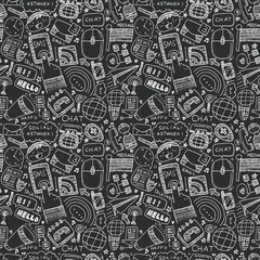 seamless doodle communication pattern