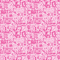 seamless doodle communication pattern