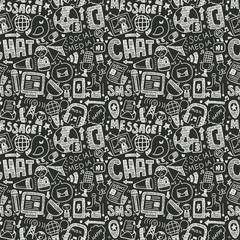 seamless doodle communication pattern