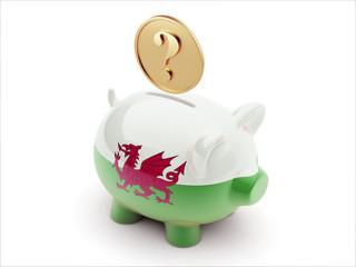 Wales Question Mark Concept Piggy Concept