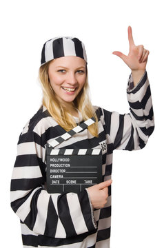 Inmate with the movie clapper