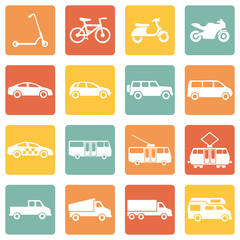 Vector Set of  Ground Transportation Icons