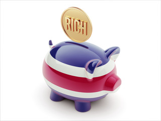 Costa Rica. Rich Concept. Piggy Concept