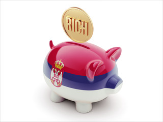 Serbia Rich Concept. Piggy Concept