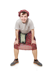 Funny scotsman isolated on white