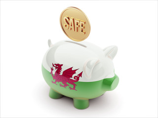 Wales Safe Concept Piggy Concept