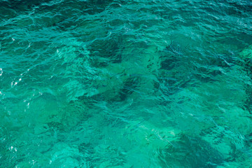 Clear green sea water