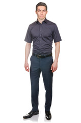 Fototapeta premium Man in fashion look isolated on white