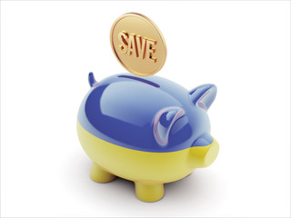 Ukraine  Save Concept Piggy Concept