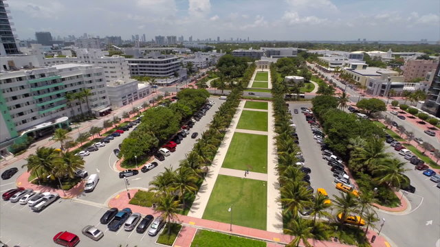 Aerial video of Collins Park Miami Beach