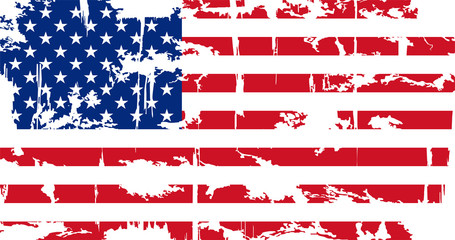 American grunge flag. Vector illustration.