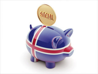 Iceland Social Concept Piggy Concept