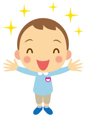 バンザイ　園児（男の子）